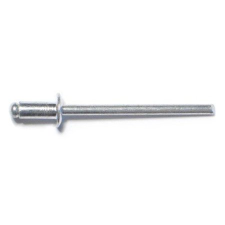 MIDWEST FASTENER Blind Rivet, Dome Head, 1/8 in Dia., 1/8 in L, Aluminum Body, 100 PK 51067